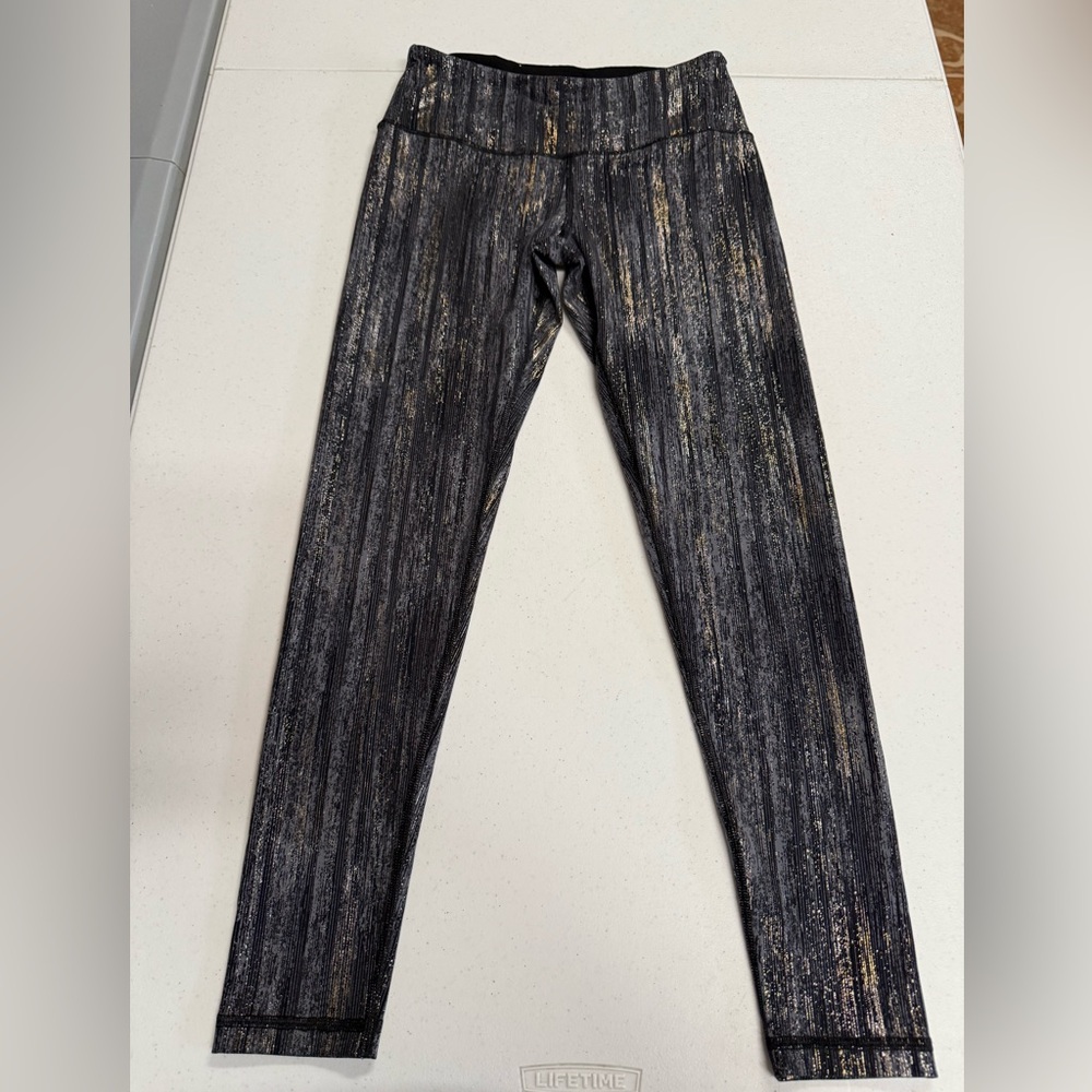 Victoria's Secret Black and Gold Striped Leggings